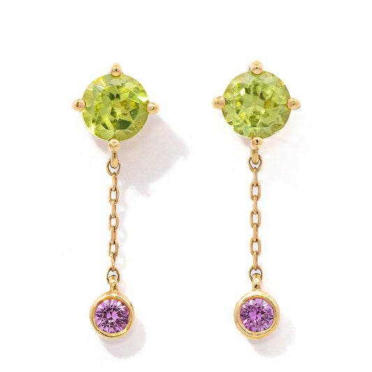 K18YGペリドットピアス 5280-PEK