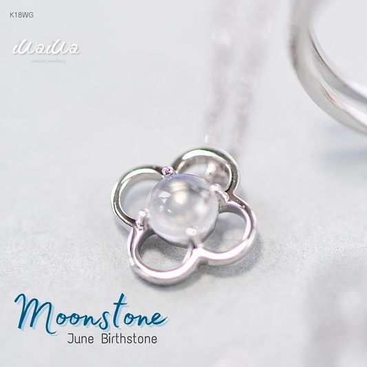 K18WGムーンストーンネックレス 5084-MSW