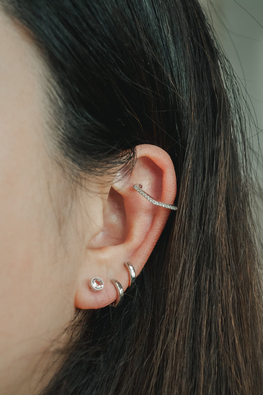 K18WGダイヤイヤーカフ(片耳用) 4966-DAW