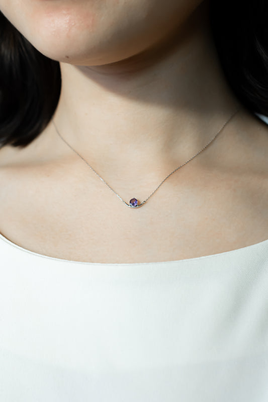 K18WGアメジストネックレス 5085-AMW