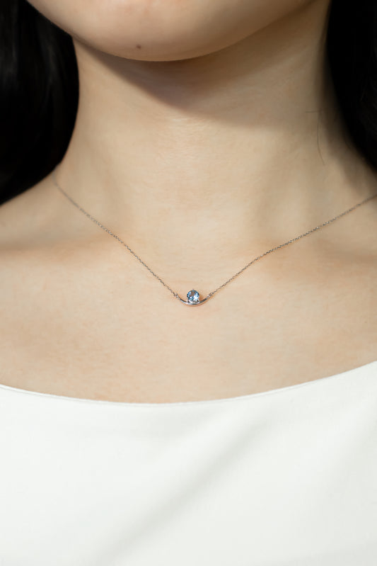 K18WGアクアマリンネックレス 5085-AQW