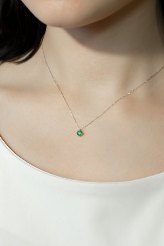 K18WGエメラルドネックレス 5087-EMW