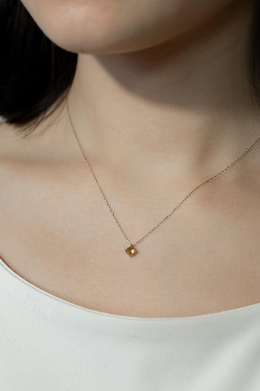 K18WGシトリンネックレス 5087B-CTW