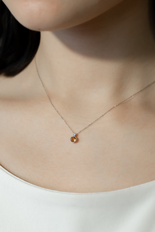 K18WGシトリンネックレス 5088-CTW