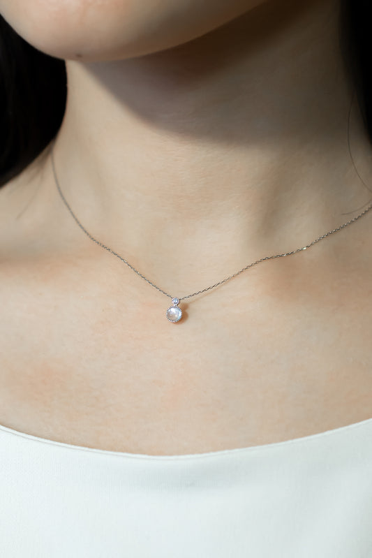 K18WGムーンストーンネックレス 5088-MSW