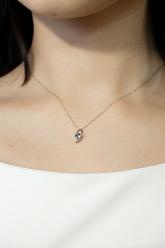 K18WGアクアマリンネックレス 5090-AQW