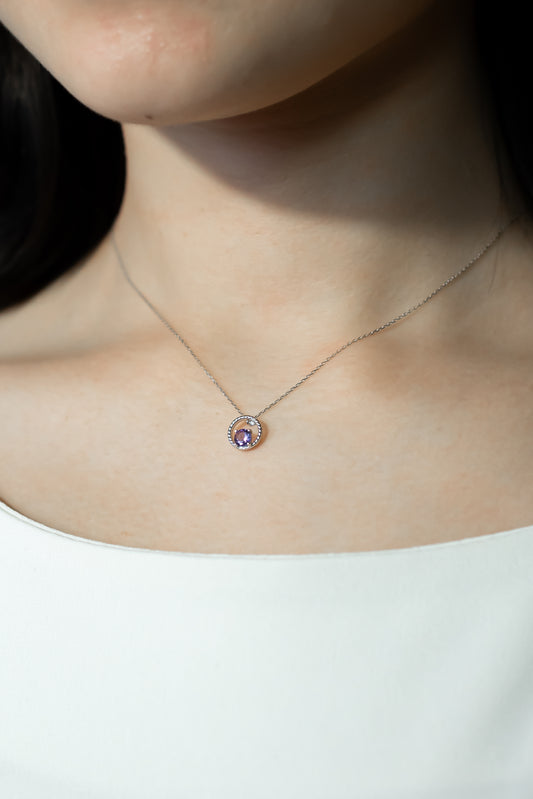 K18WGアメジストネックレス 5091-AMW