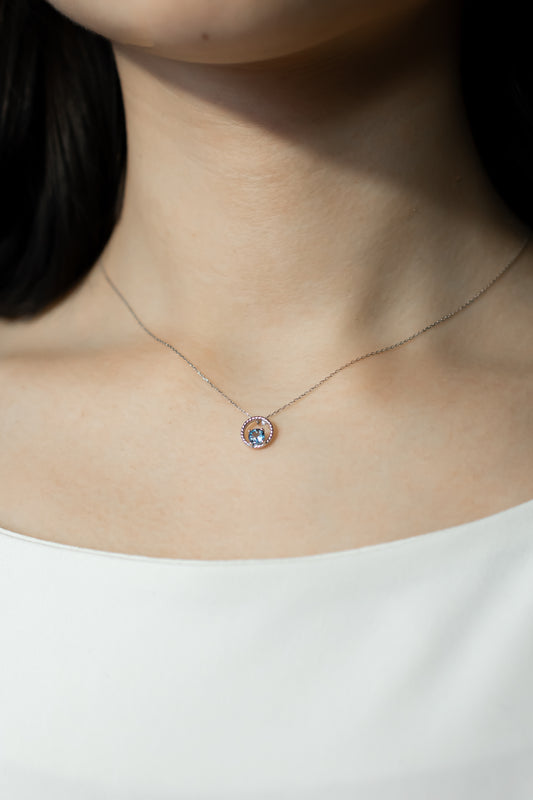 K18WGアクアマリンネックレス 5091-AQW