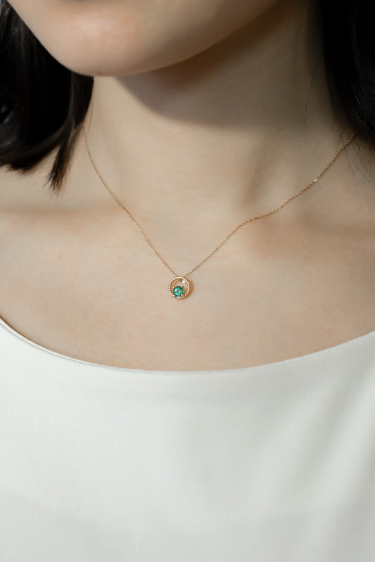 K18YGエメラルドネックレス 5091-EMK