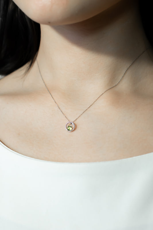 K18WGペリドットネックレス 5091-PEW