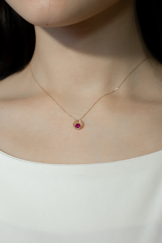 K18YGルビーネックレス 5091-RBK