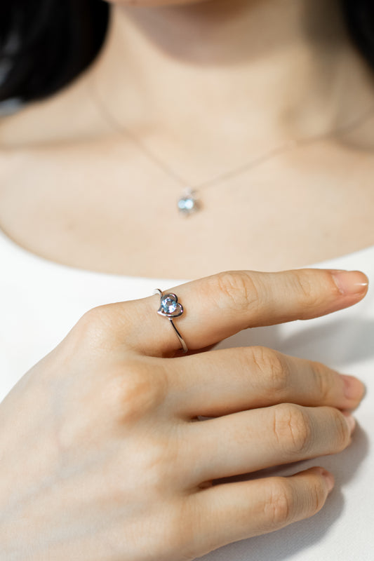 K18WGアクアマリンリング 5092-AQW