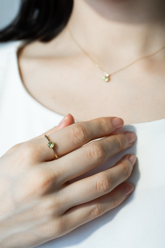 K18YGペリドットリング 5094-PEK