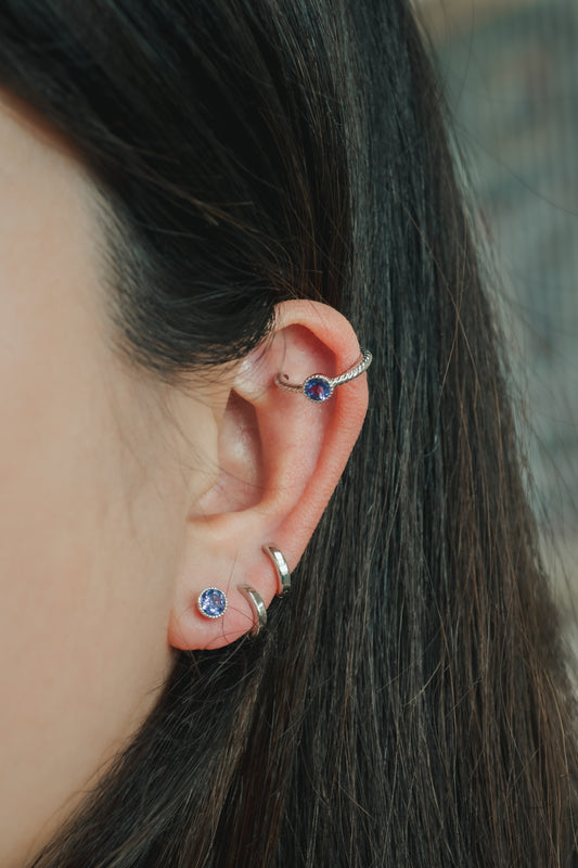 K18WGアメジストイヤーカフ(片耳用) 5094B-AMW