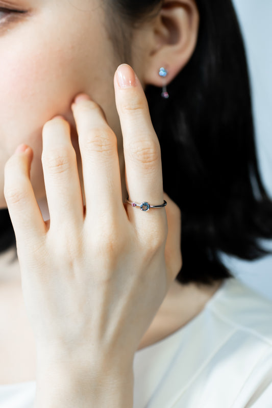 K18WGアクアマリンリング 5097-AQW