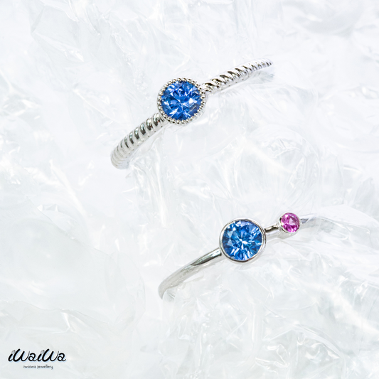 K18WGサファイアリング 5097-SAW