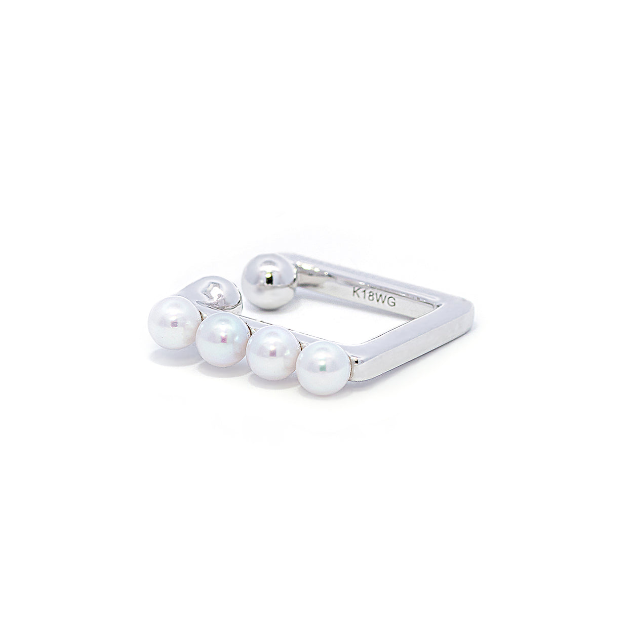 K18WG イヤリング 1個 片耳のみ 空枠 ホワイトゴールド パール用 DIY
