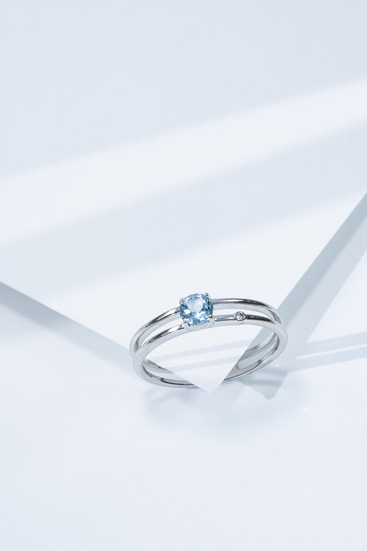 K18WGアクアマリンリング 5095-AQW