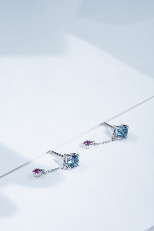 K18WGアクアマリンピアス 5280-AQW