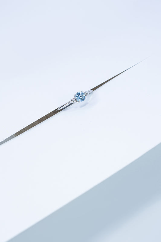 K18WGアクアマリンリング 5096-AQW