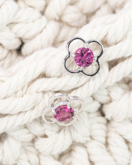 K18WGピンクトルマリンピアス 5084B-PTW