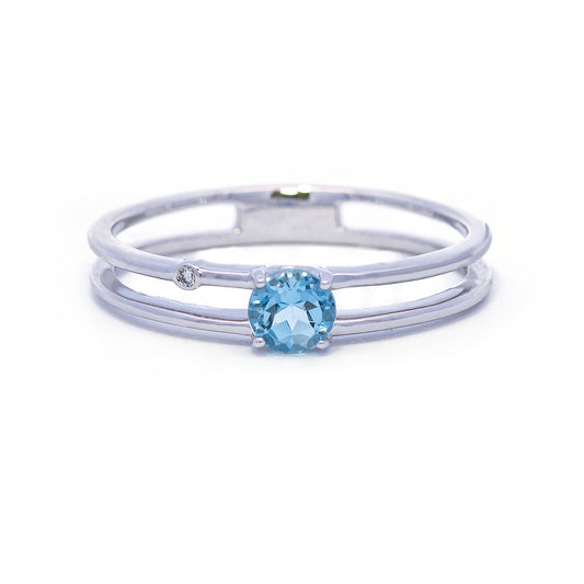 K18WGアクアマリンリング 5095-AQW