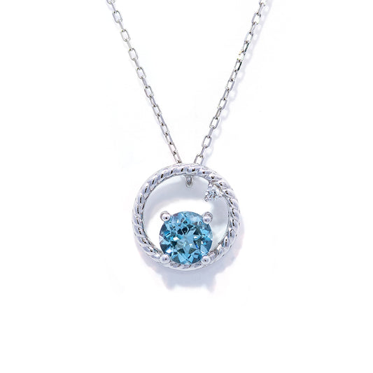 K18WGアクアマリンネックレス 5091-AQW