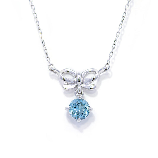 K18WGアクアマリンネックレス 5086-AQW