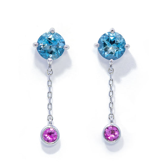 K18WGアクアマリンピアス 5280-AQW