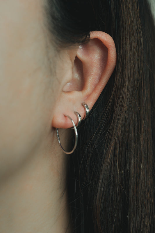 K18WGフープピアス(20mm) N-0120-W