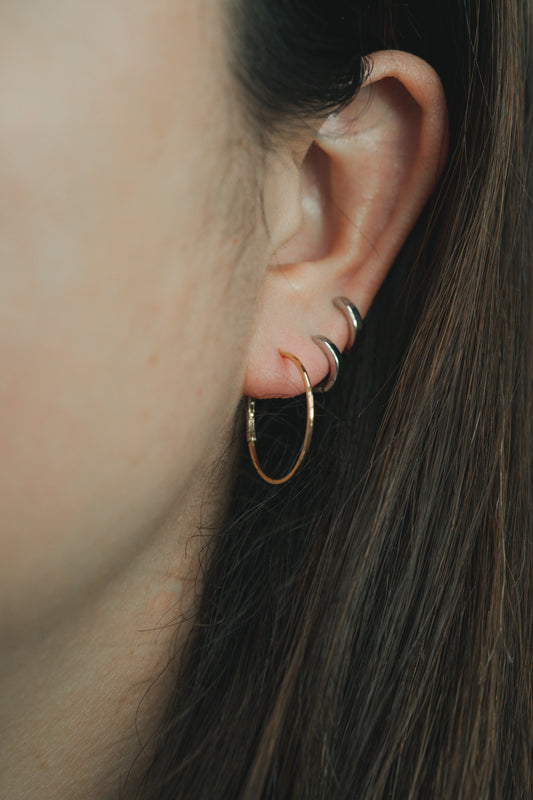 K18YGフープピアス(20mm) N-0122-K