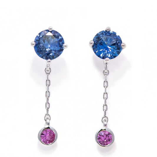 K18WGサファイアピアス 5280-SAW