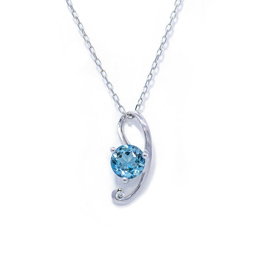 K18WGアクアマリンネックレス 5090-AQW