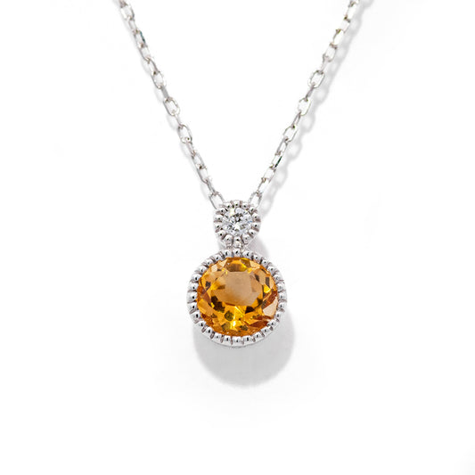 K18WGシトリンネックレス 5088-CTW