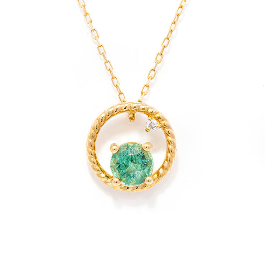 K18YGエメラルドネックレス 5091-EMK