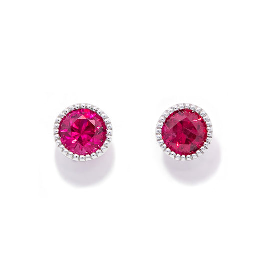 K18WGルビーピアス 5088B-RBW