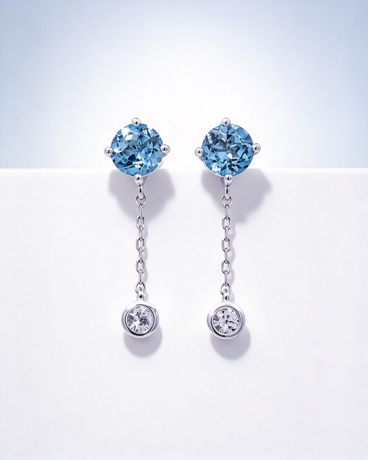 K18WGアクアマリンピアス 5280-AQWSW