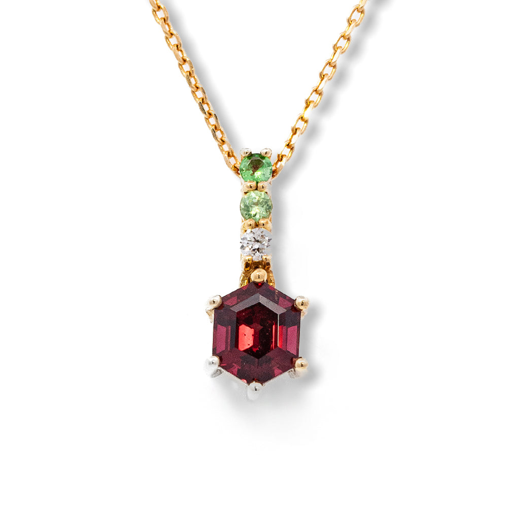 レッドスピネルネックレスボタンカットシルバーアジャスター5センチNO251306 K18PGレッドスピネルネックレス X8864-SNK – iwaiwa jewellery
