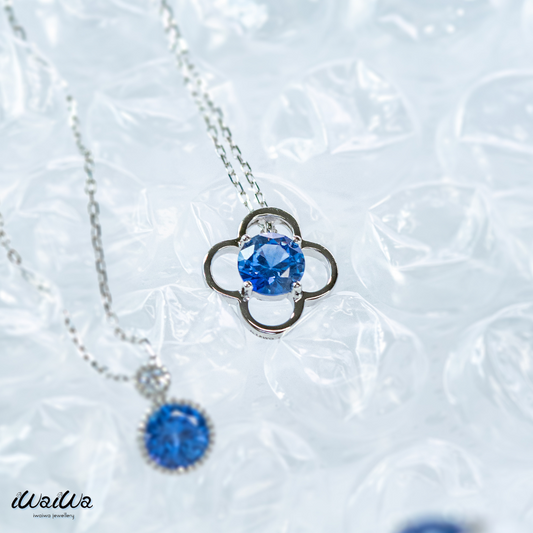 値下げ⭕️ブルーサファイア K14WG ネックレス石PWGS MN065 値下げ⭕️ブルーサファイア K14WG ネックレス石PWGS MN065