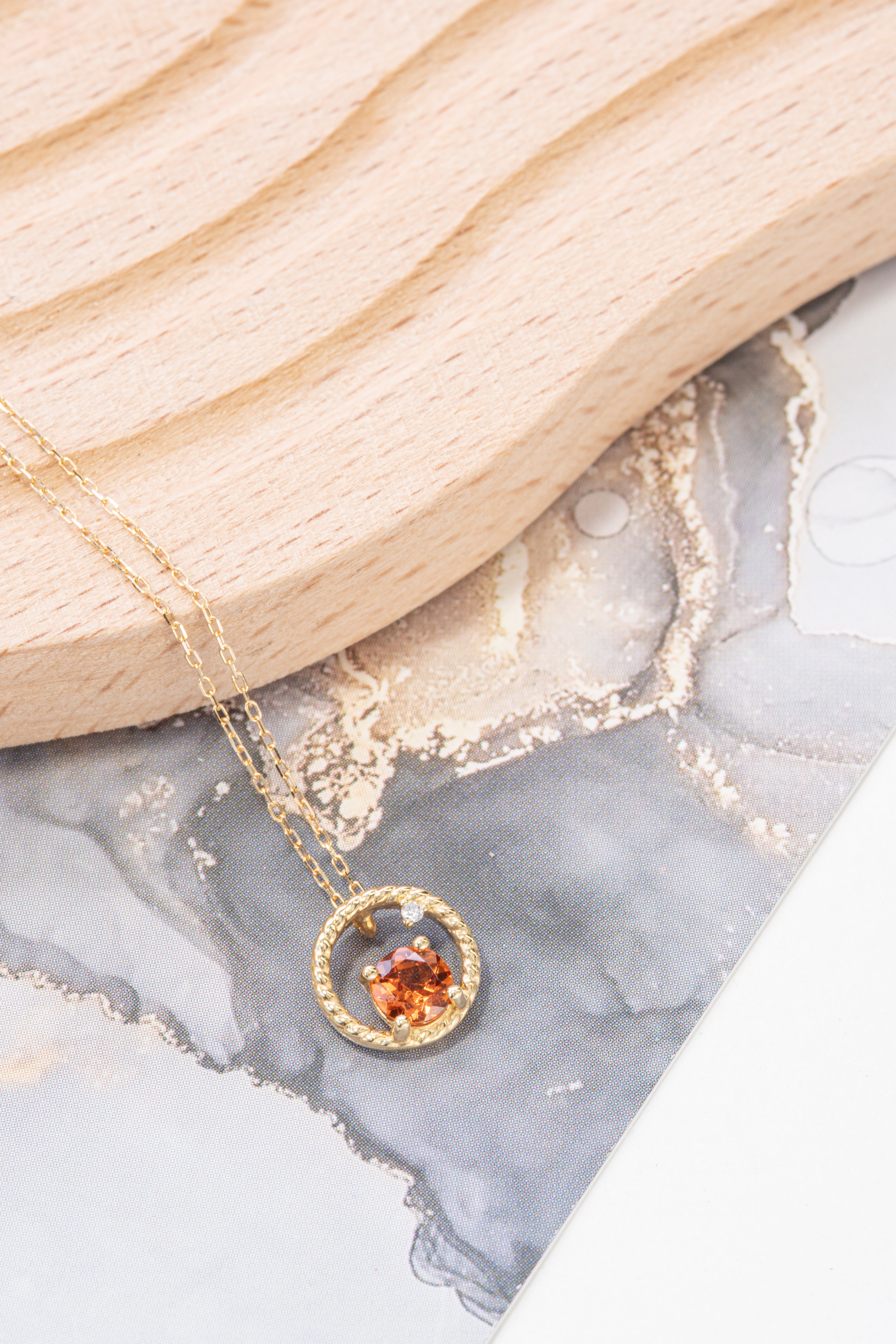 高品質 マンダリン(スぺサルティン)ガーネット ビーズネックレス 50cm スペサルタイトガーネットシンプルネックレス（マンダリン） | izumi