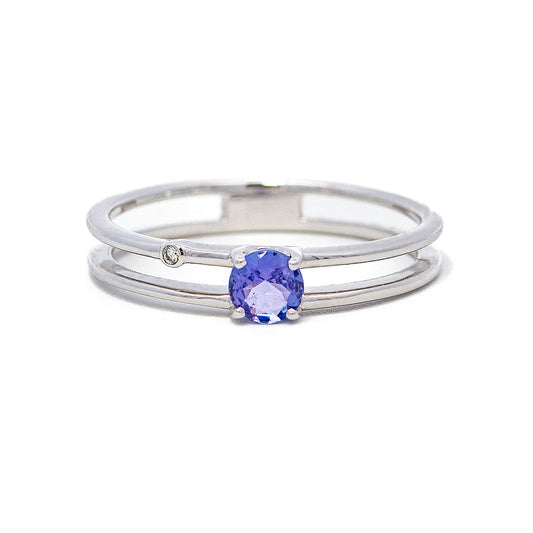 K18WGタンザナイトリング　5095-TAW