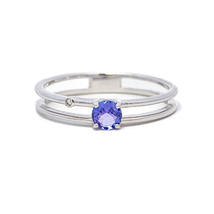 K18WGタンザナイトリング　5095-TAW