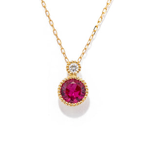 K18YGルビーネックレス　5088-RBK