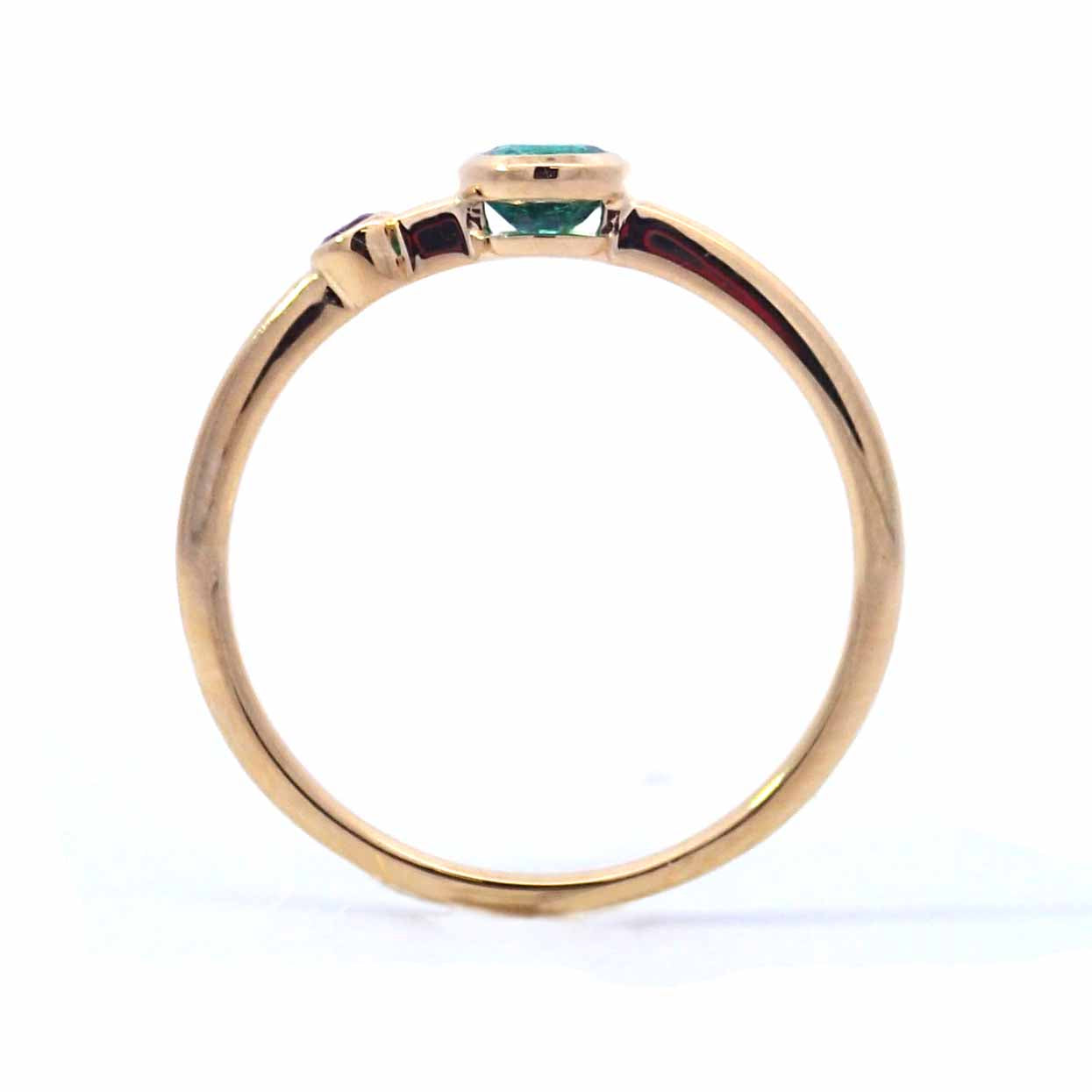 K18 エメラルド 0.27 メレ0.20リング 12号 エメラルド】k18リング | 煌美術工芸（Kira Art Jewelry）